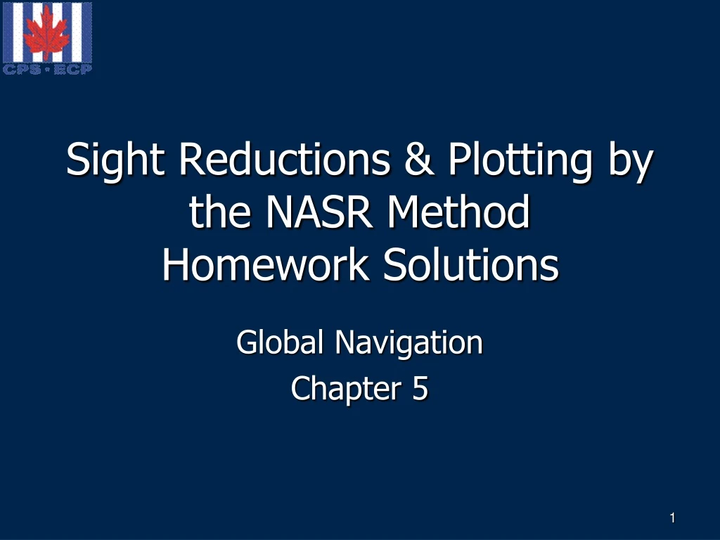 sight reductions plotting by the nasr method homework solutions