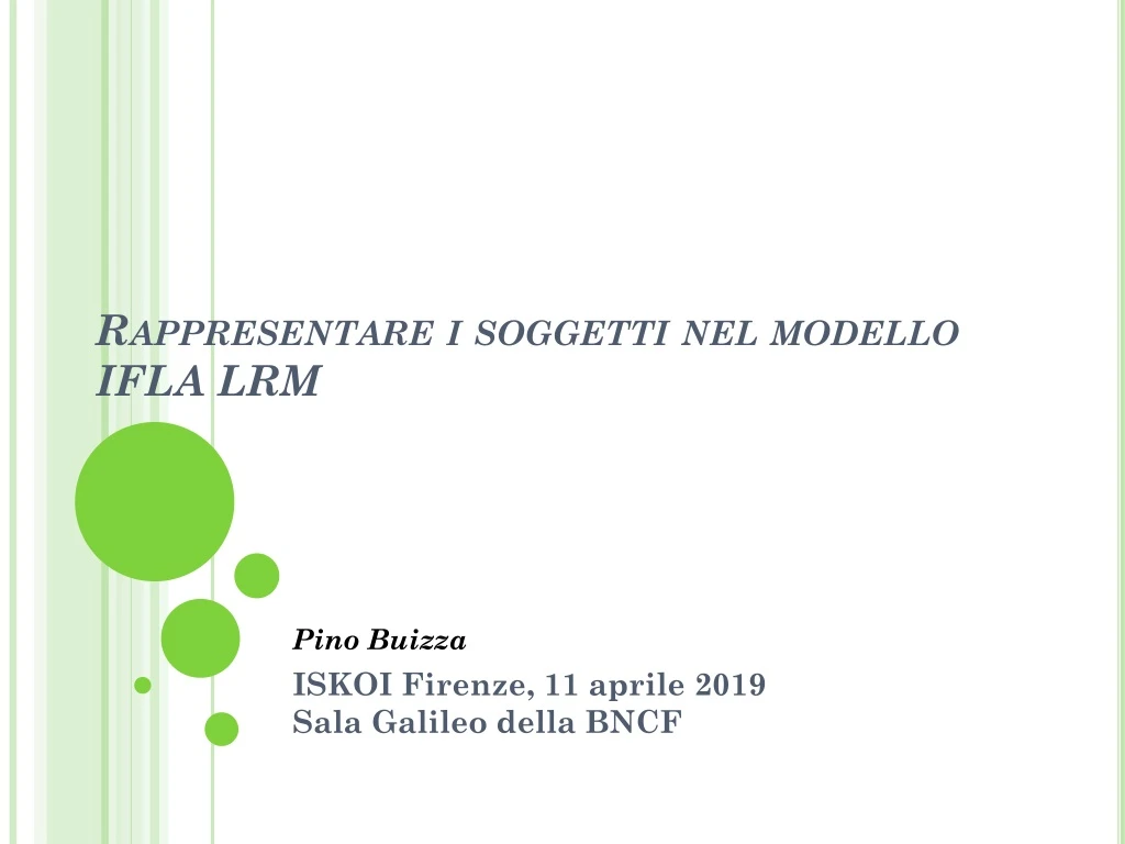 rappresentare i soggetti nel modello ifla lrm