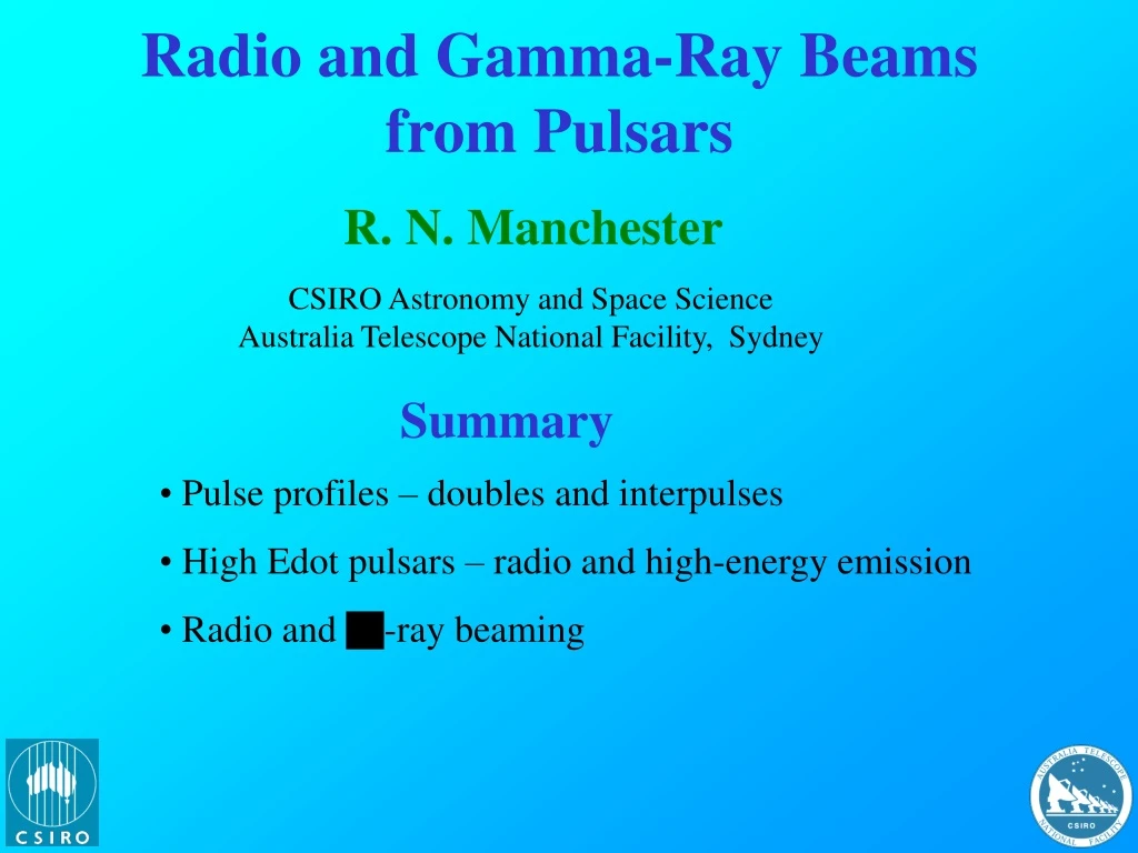 radio and gamma ray beams from pulsars