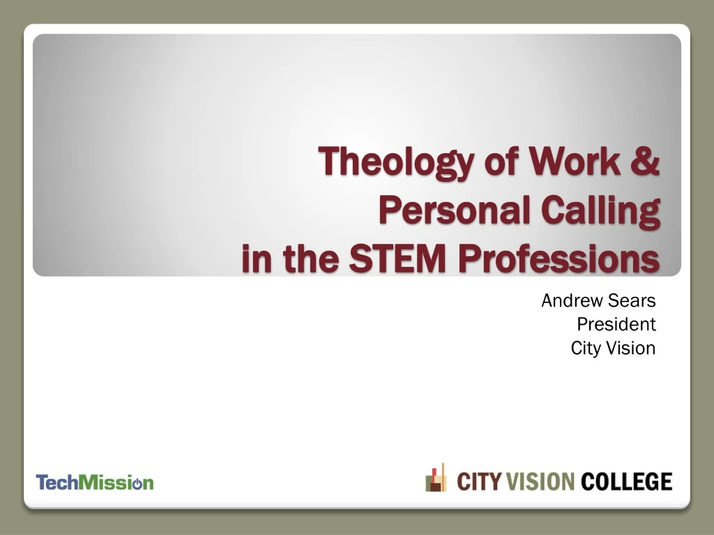 theology of work personal calling in the stem professions