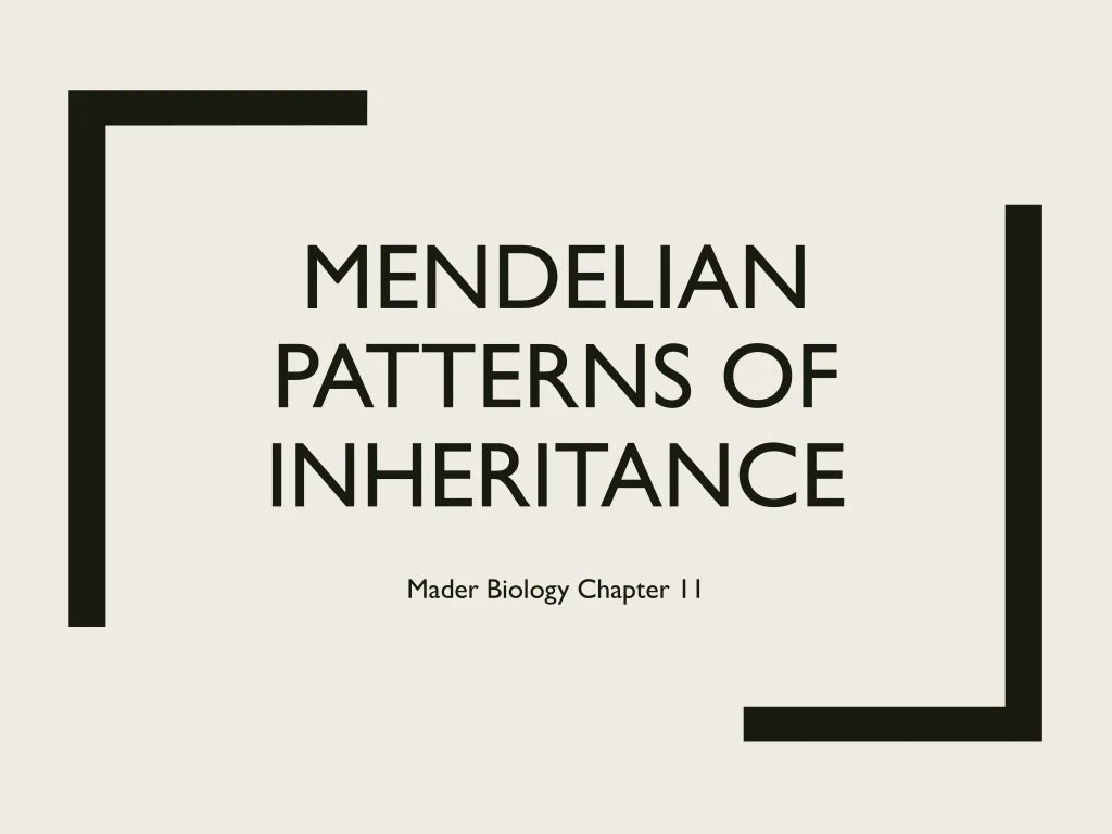 mendelian patterns of inheritance