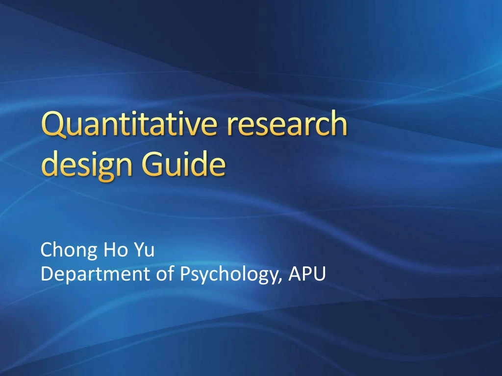 quantitative research design guide