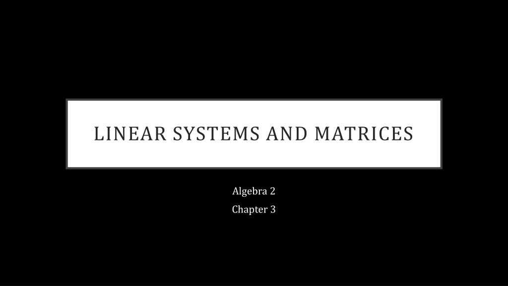 linear systems and matrices