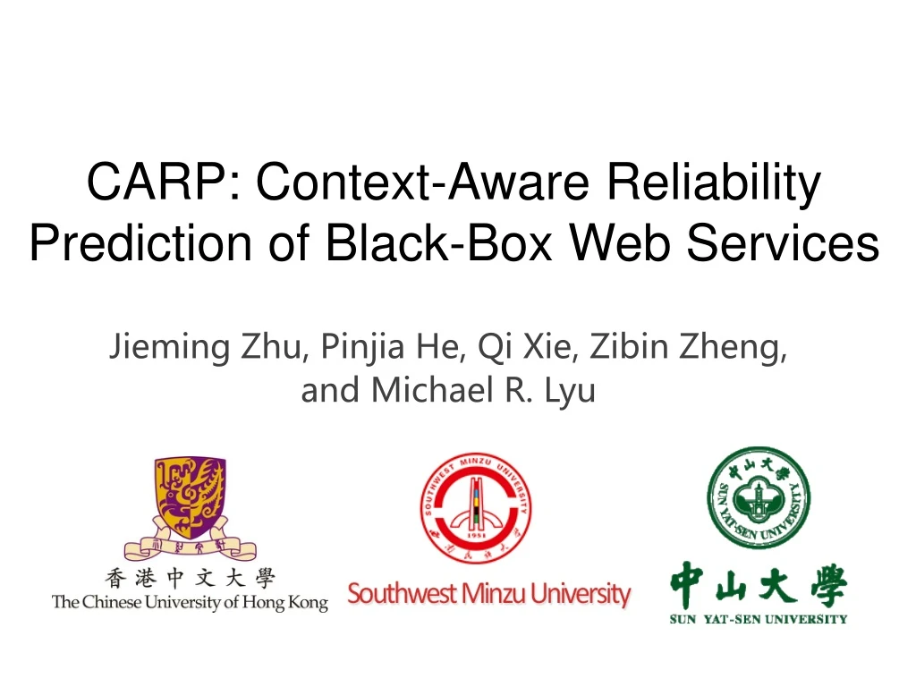 carp context aware reliability prediction of black box web services