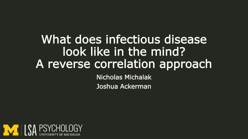 what does infectious disease look like in the mind a reverse c orrelation a pproach