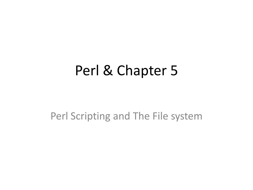 perl chapter 5