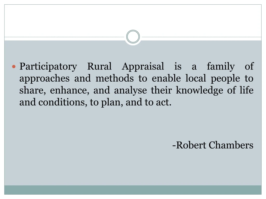 participatory rural appraisal is a family