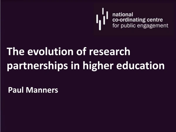 The evolution of research partnerships in higher education