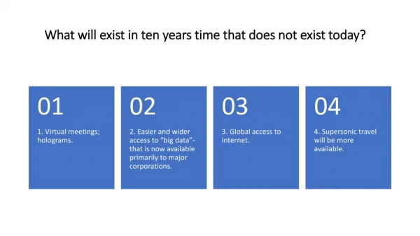 What will exist in ten years time that does not exist today?