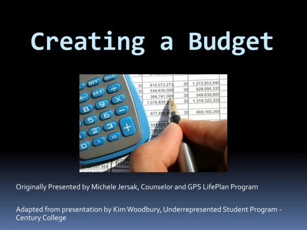 Creating a Budget