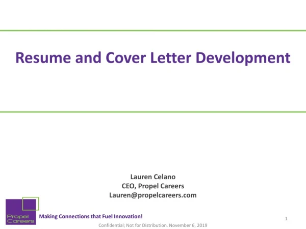 Resume and Cover Letter Development