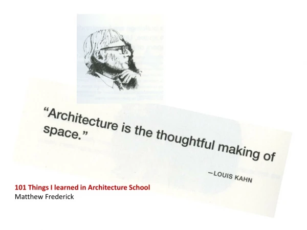 101 Things I learned in Architecture School Matthew Frederick