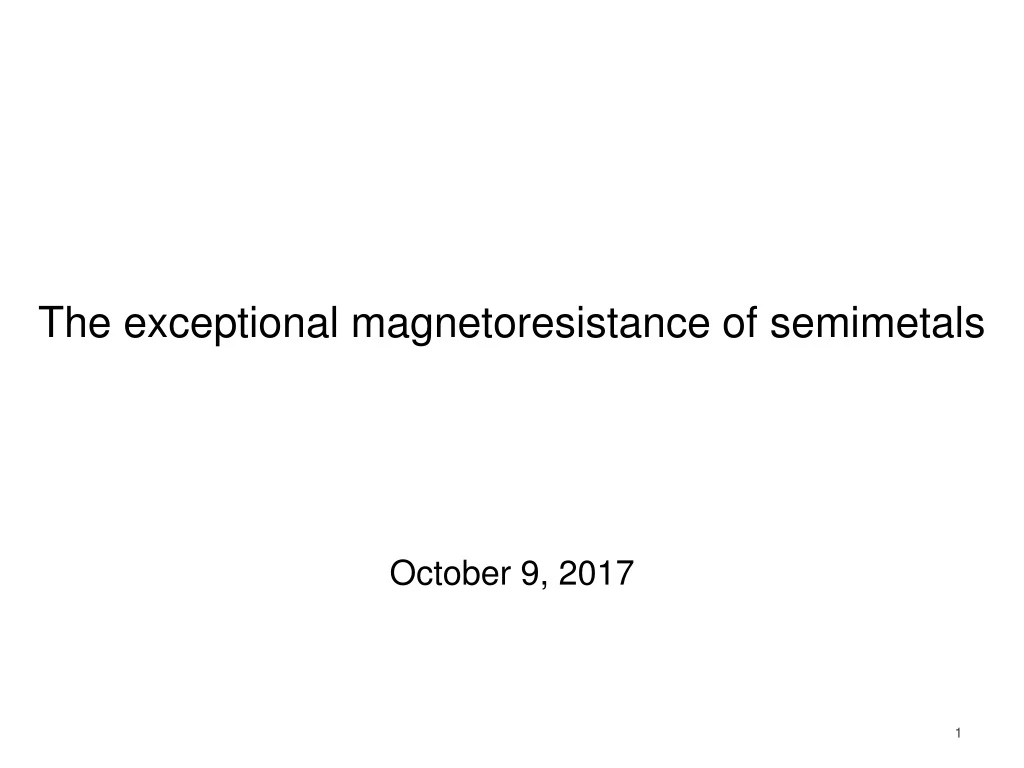 the exceptional magnetoresistance of semimetals