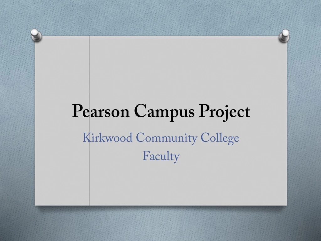 pearson campus project