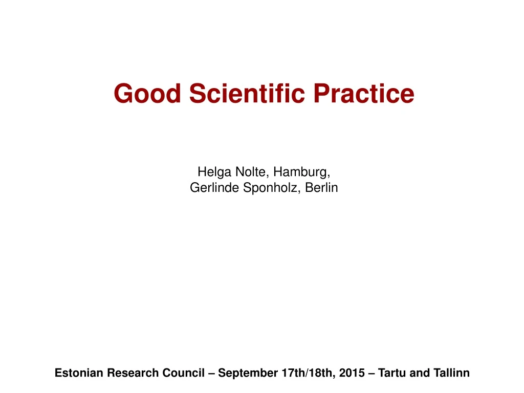 good scientific practice helga nolte hamburg