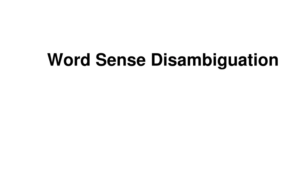 word sense disambiguation