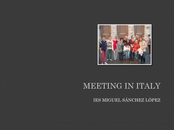MEETING IN ITALY