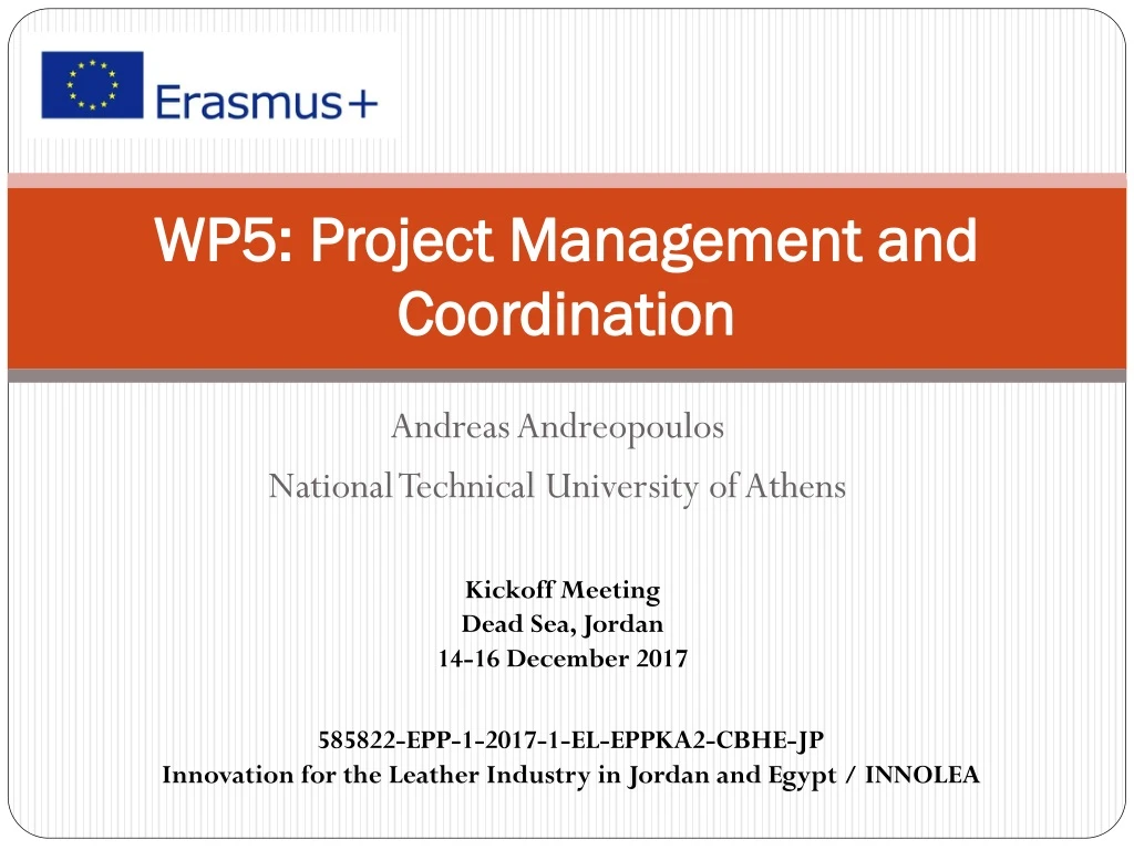 wp5 project management and coordination