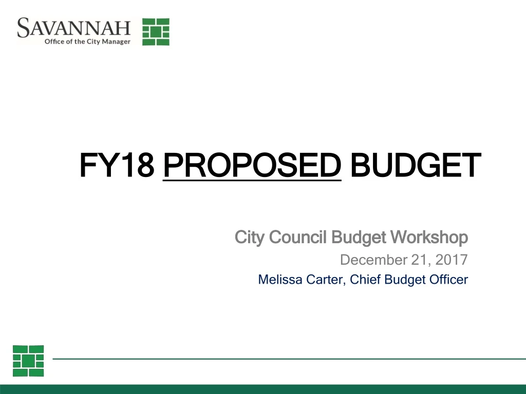 fy18 proposed budget