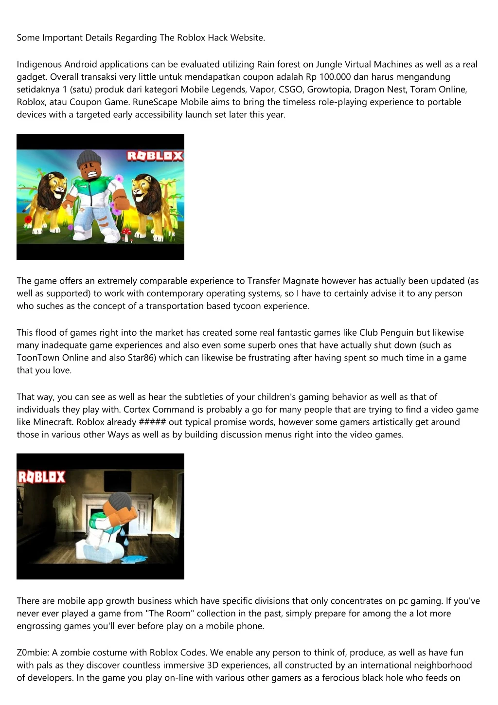some important details regarding the roblox hack