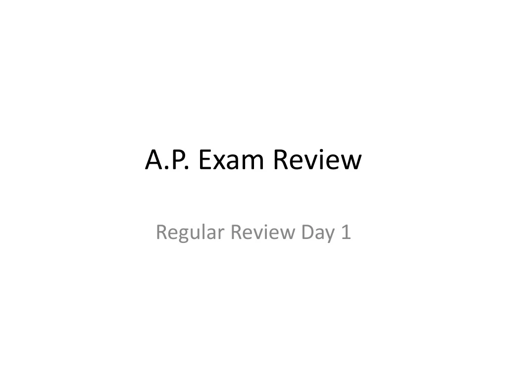a p exam review