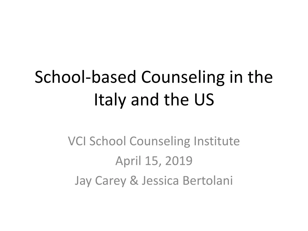 school based counseling in the italy and the us