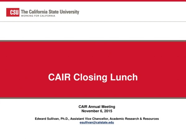 CAIR Closing Lunch