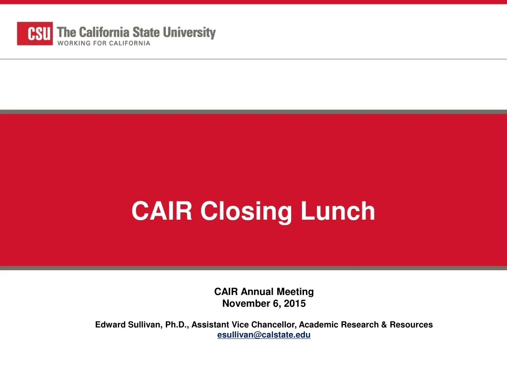 cair closing lunch