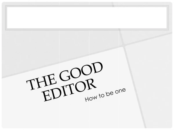 The good editor