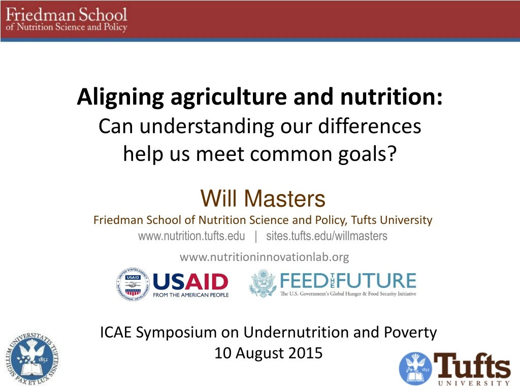 aligning agriculture and nutrition