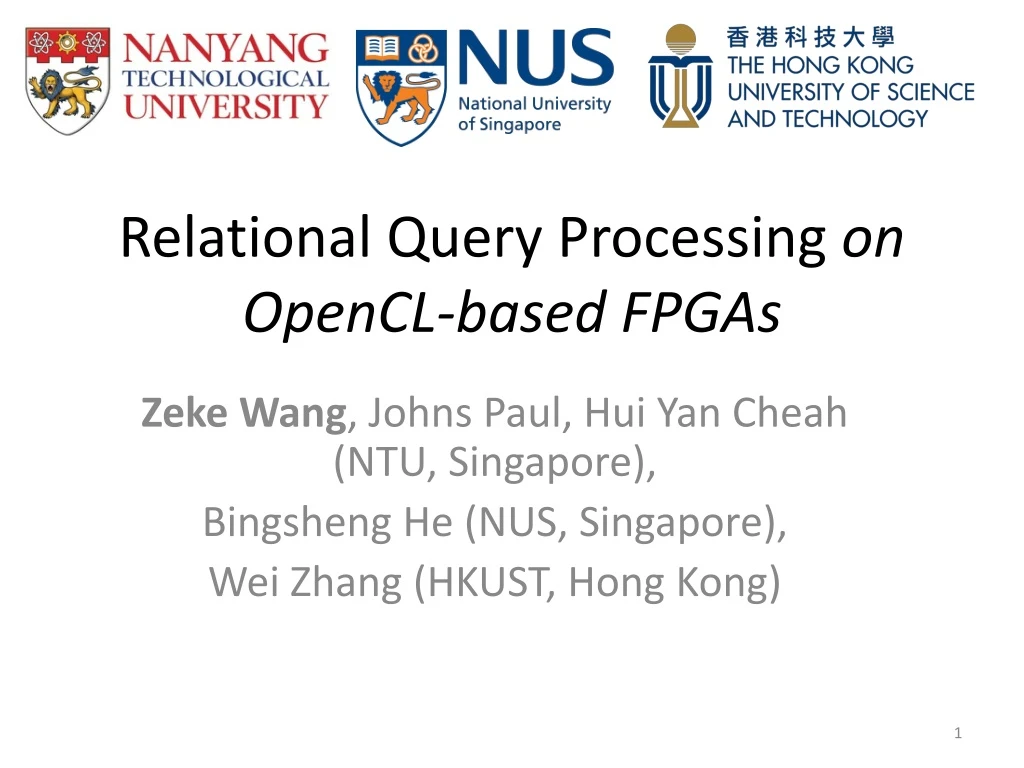 relational query processing on opencl based fpgas