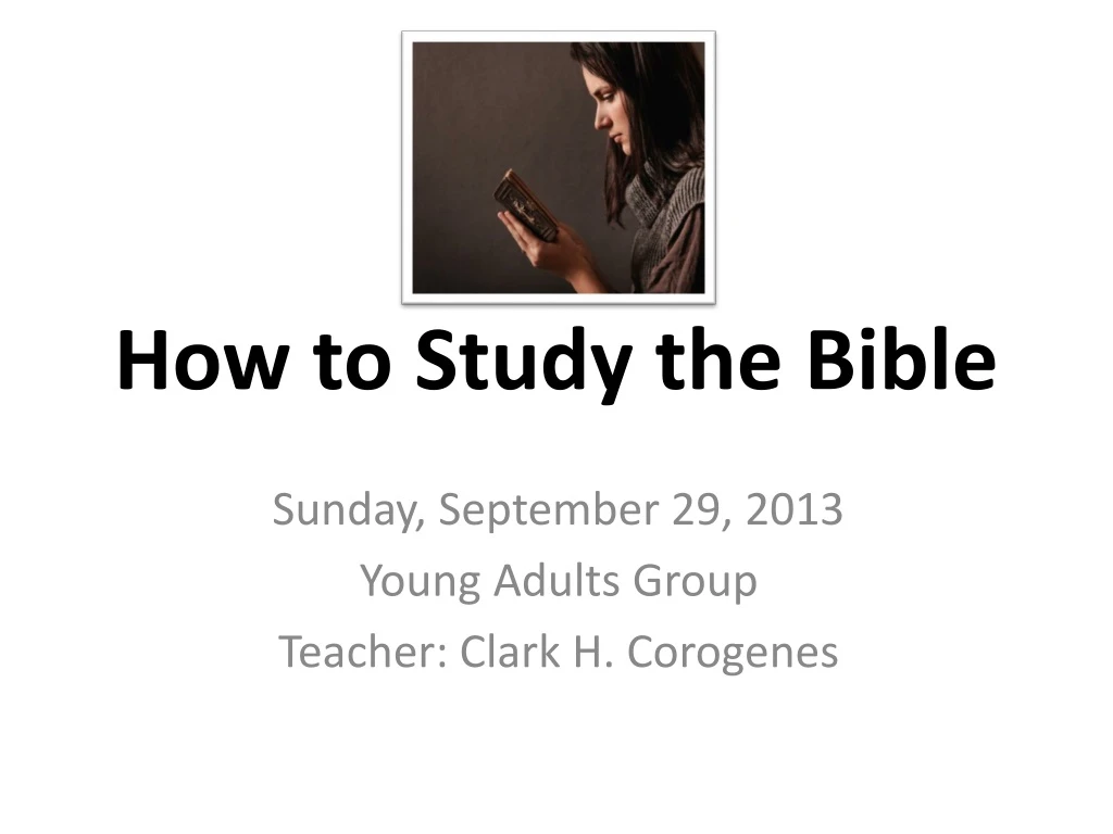 how to study the bible