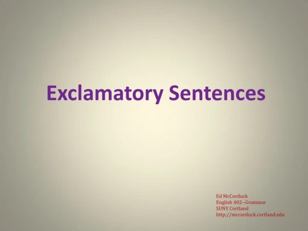 Exclamatory Sentences