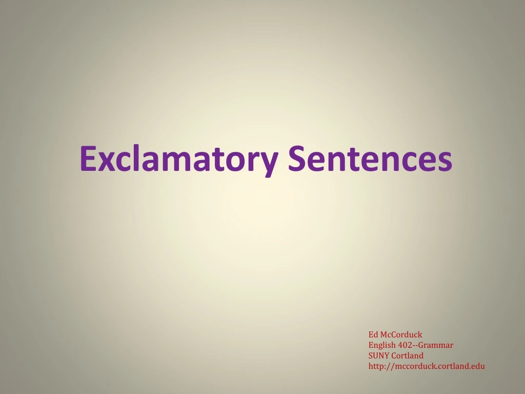 exclamatory sentences