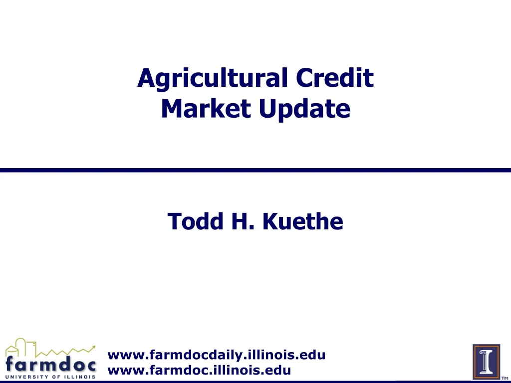 agricultural credit market update