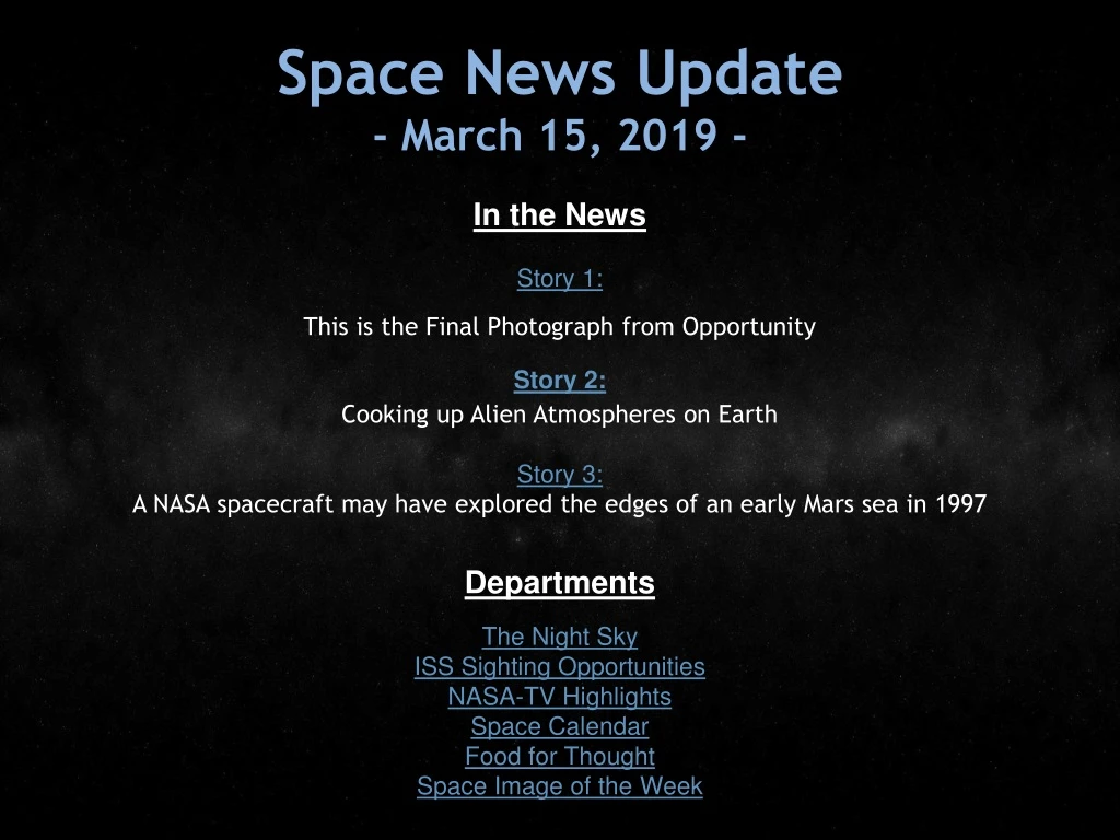 space news update march 15 2019