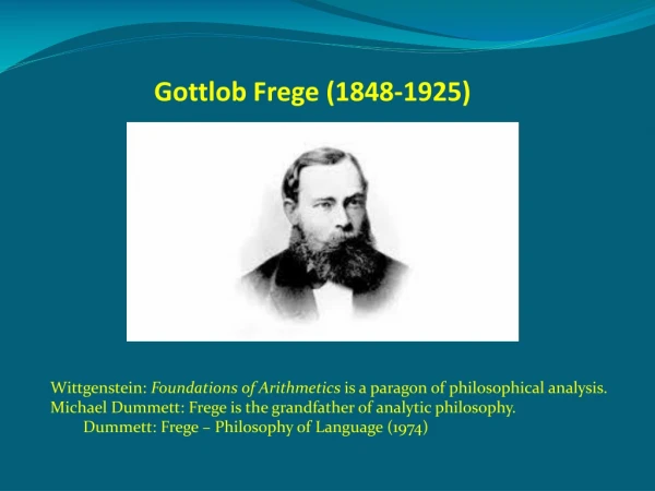 Gottlob Frege (1848-1925)