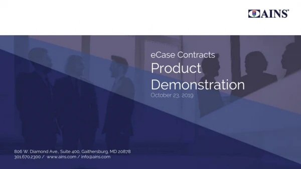 eCase Contracts Product Demonstration