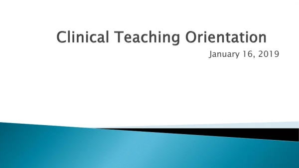Clinical Teaching Orientation