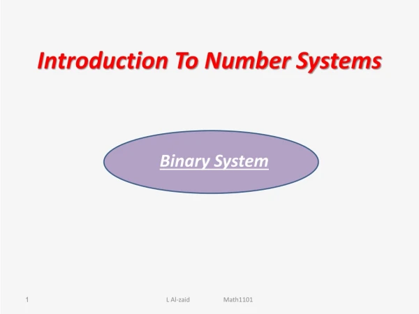 Introduction To Number Systems
