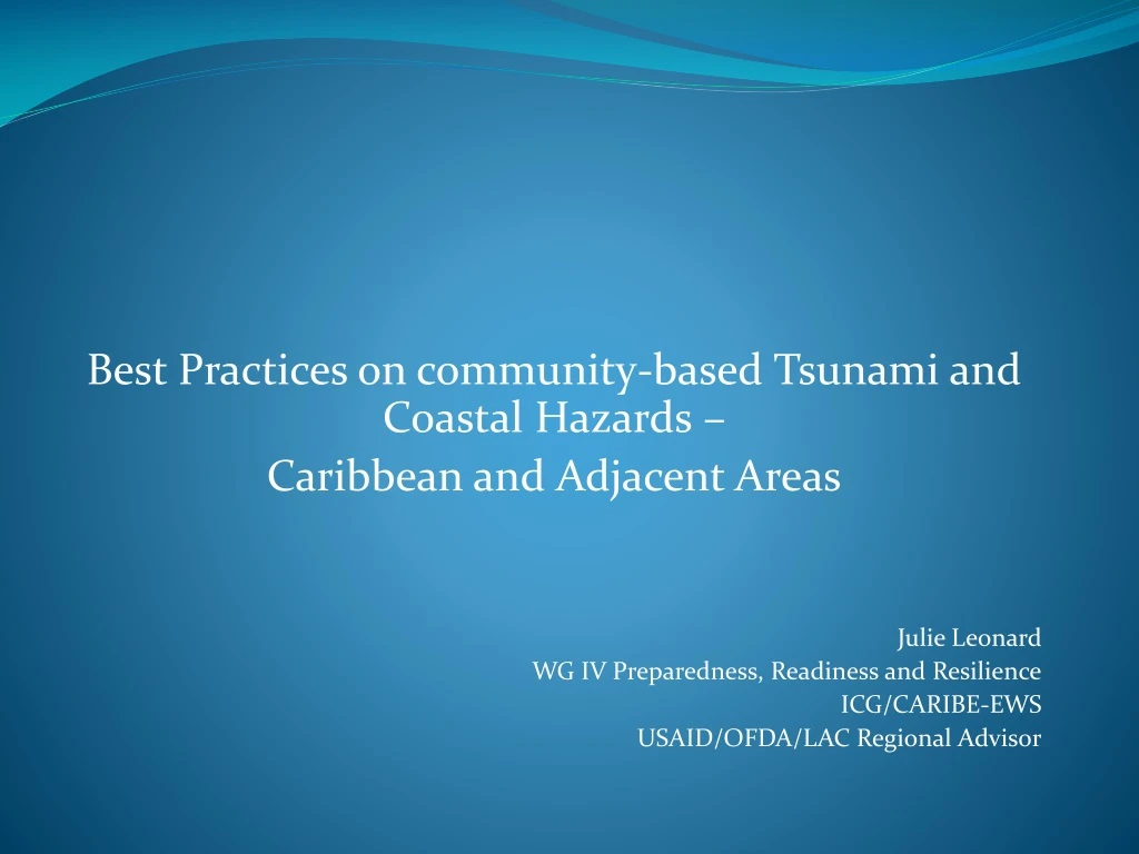 best practices on community based tsunami