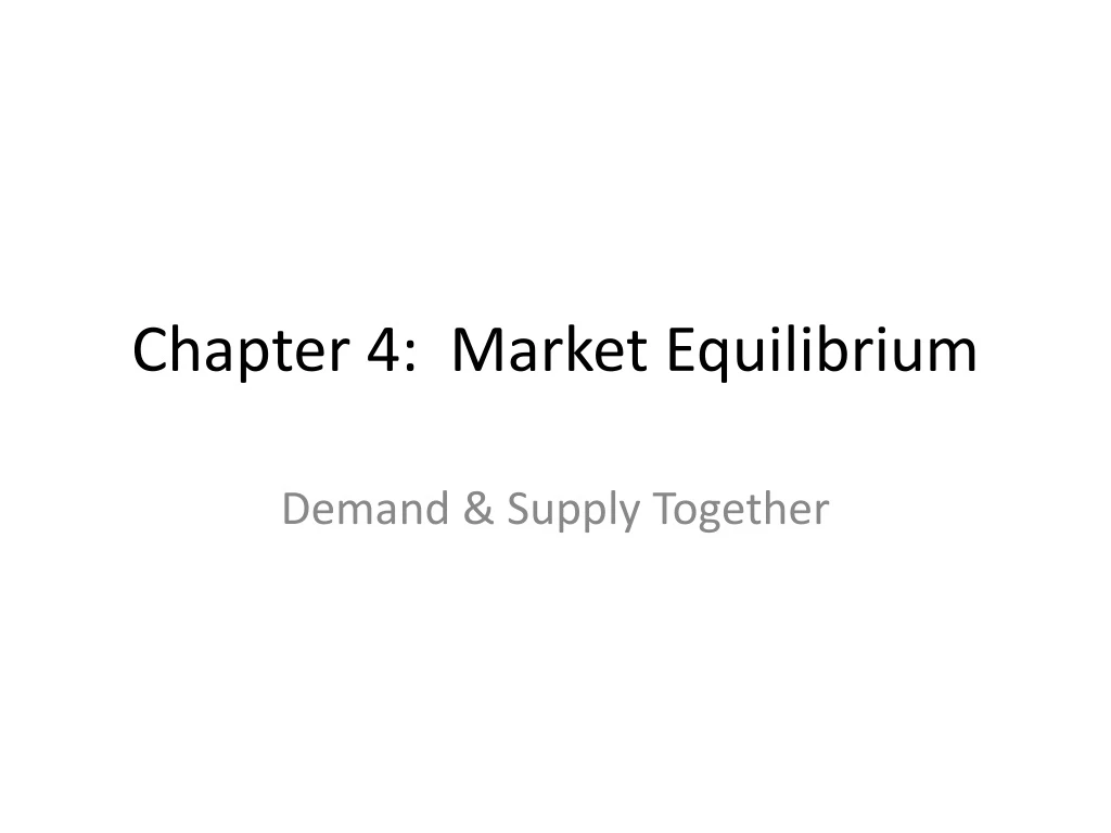 chapter 4 market equilibrium