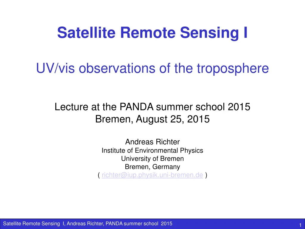 satellite remote sensing i uv vis observations