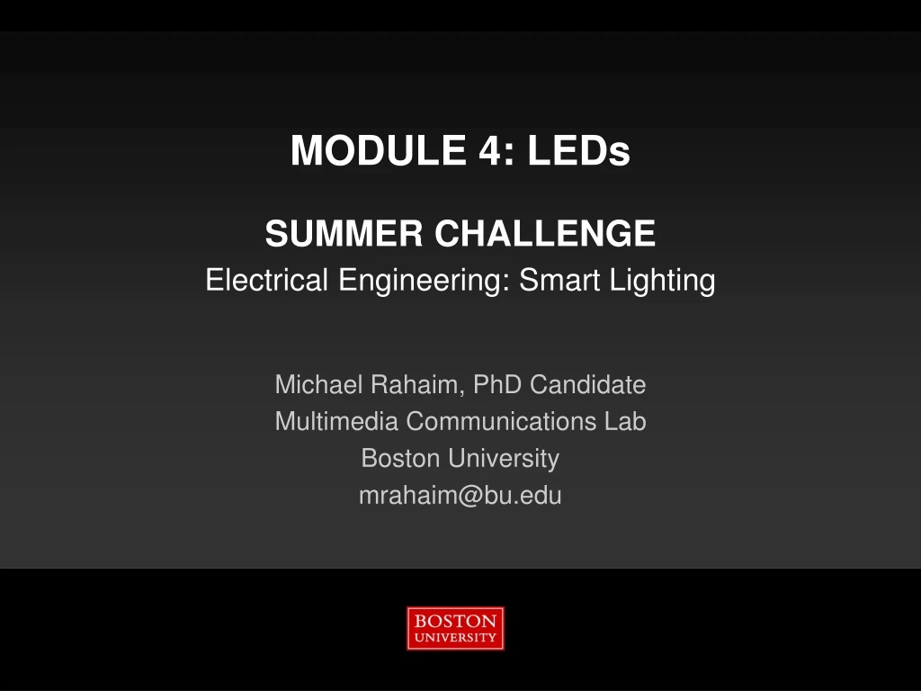 module 4 leds summer challenge electrical engineering smart lighting