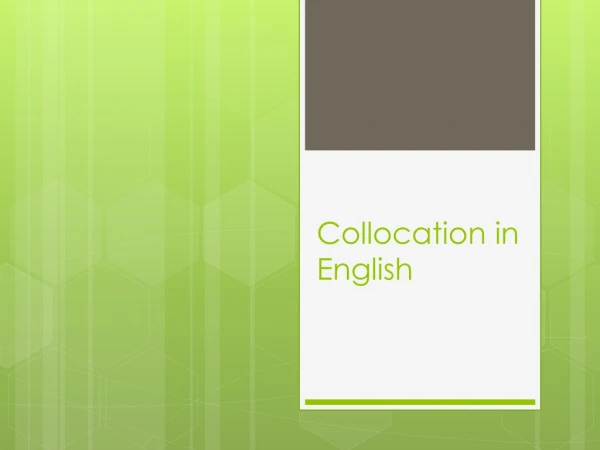 Collocation in English