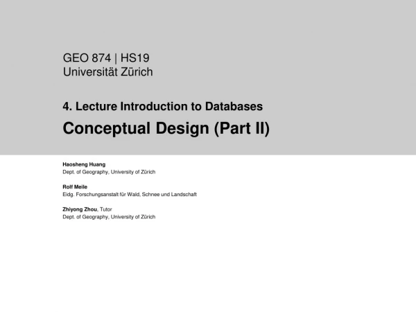 4. Lecture Introduction to Databases Conceptual Design (Part II)