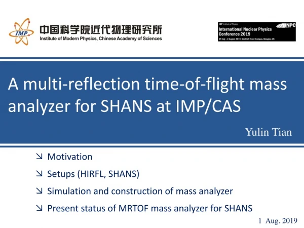A multi-reflection time-of-flight mass analyzer for SHANS at IMP/CAS