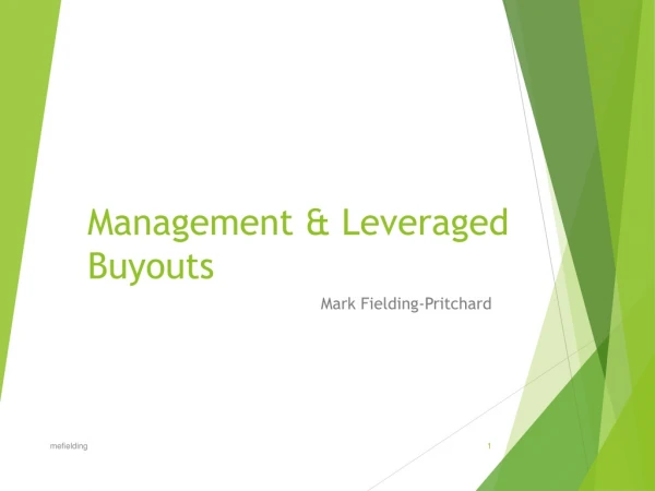 Management &amp; Leveraged Buyouts
