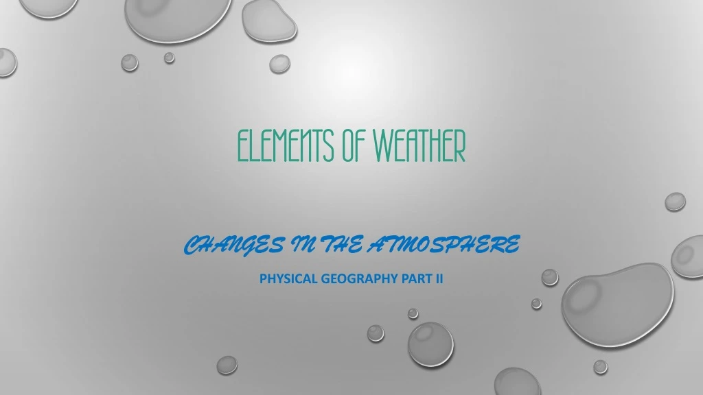 elements of weather