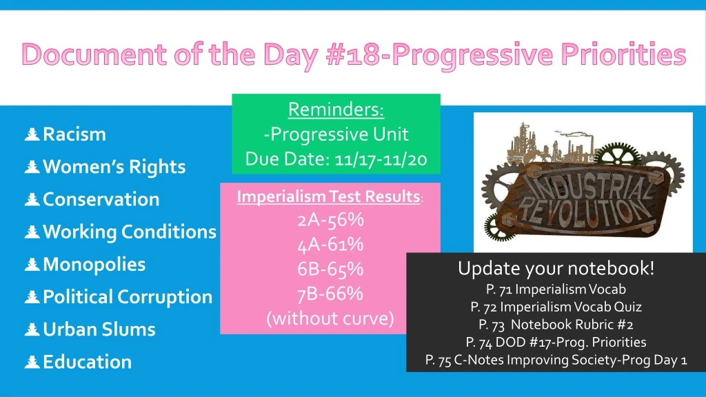 document of the day 18 progressive priorities